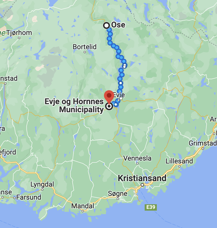 Tur Byglandsfjord 2023-06 Kart